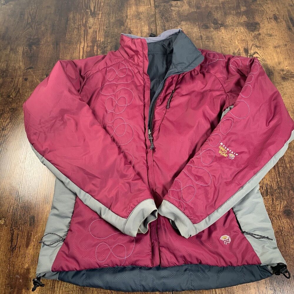 Mountain Hardwear Pimaloft Purple Gray Reversible Fill Zip Jacket Womens Size‎ M